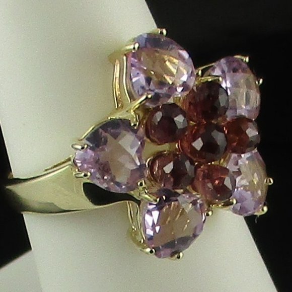10K Lilac Quartz & Rhodolite 6.04ct Ring - Picture 4 of 11